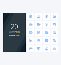 20 Modern Business Blue Color Icon For