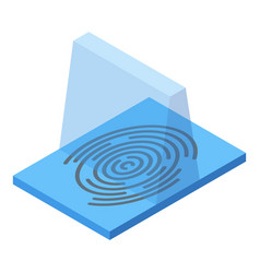 Fingerprint Data Privacy Icon Isometric