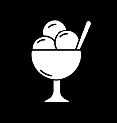 Ice Cream In Bowl Dark Mode Glyph Icon