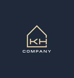 Initial Letter Kh Real Estate Logo With Simple