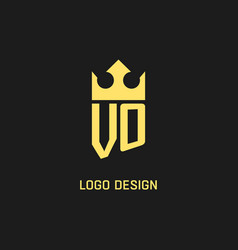 Monogram Vo Logo Shield Crown Shape Elegant