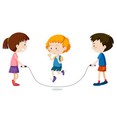 Three Kids Jumping Rope