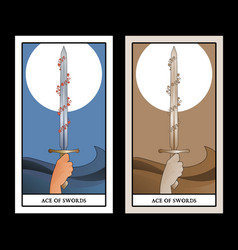 Aces Tarot Cards Swords Hand Holding A Sword