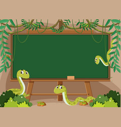 Blackboard Template Design With Rattle Snakes