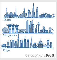 Cities Asia - Dubai Singapore Tokyo Detailed