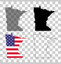 Set Of Minnesota Map United States America