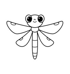 Cute Dragonfly Coloring Page Cartoon