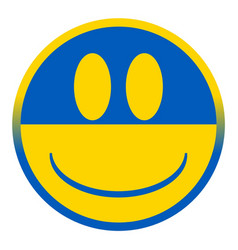 Ukraine Smile Face Button Isolated