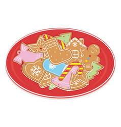 Christmas Ginger Cookies On A Plate Color