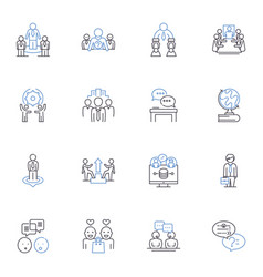 Online Chat Line Icons Collection Messaging