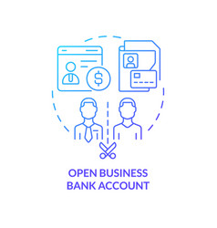 Open Business Bank Account Blue Gradient Concept