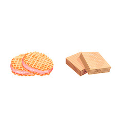 Waffle As Sweet Dish From Leavened Batter Or Dough