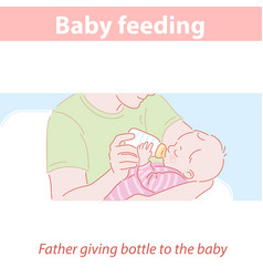 Father Feeding Baby With Bottle Milk Or Formula