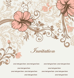 Floral Invitation Card With Tree Branch