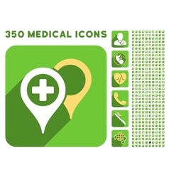 Hospital Map Markers Icon And Medical Longshadow