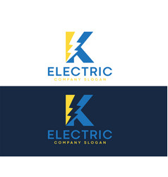 K Electric Letter Logo Design With Lighting Thunde