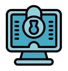 Lock Computer Icon Flat