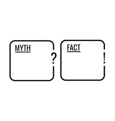 Myth And Fact Check List Line Art Set