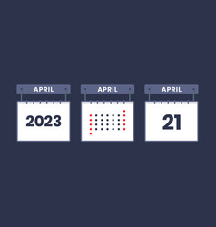 2023 Calendar Design April 21 Icon 21st April