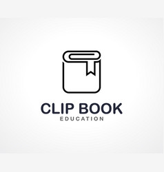 Clip Book Logo Design Concept Education