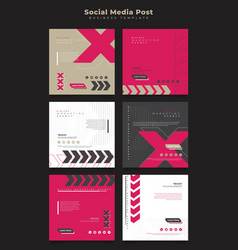 Social Media Post Template In Pink Black White