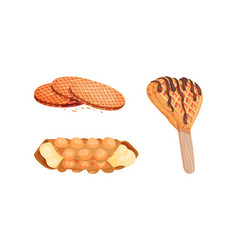 Waffle As Sweet Dish From Leavened Batter Or Dough