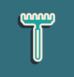 Green Garden Rake Icon Isolated