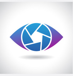 Purple And Blue Shutter Eye Logo Icon With A