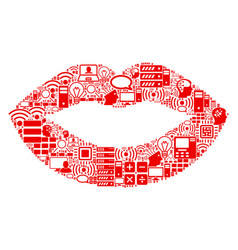 Sexy Lips Collage Icon For Bigdata And Computing