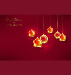 Christmas Luxury Holiday Banner With Gold Baubles