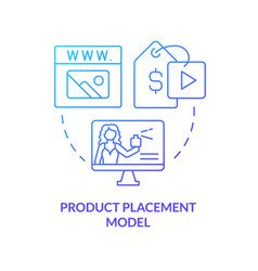 Product Placement Model Blue Gradient Concept Icon