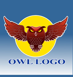 Owl With Spread Wings On Background