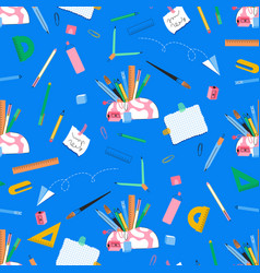 School Supplies Seamless Pattern