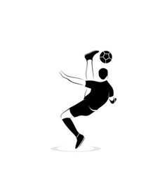 Silhouette Logo Soccer Player Overhead Kick