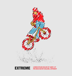 Trick On Bmx Bike Outline Extreme Cyclist