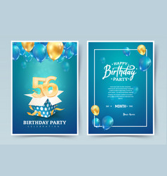 56th Years Birthday Invitation Double Card