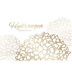 Background With Golden Outline Hydrangea Clip Art