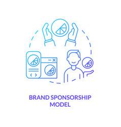 Brand Sponsorship Model Blue Gradient Concept Icon