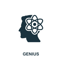 Genius Icon Monochrome Simple Human Productivity