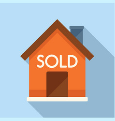 House Auction Sold Icon Flat Sell Price