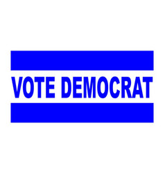 Vote Democrat Blue Rubber Ink Stamp