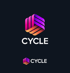 Cycle Logo Three Ribbons Intertwined Elements