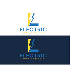 L Electric Letter Logo Design With Lighting Thunde