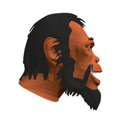 Low Poly Head A Neanderthal Man Polygonal Head