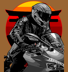 Biker On A Sport Bike