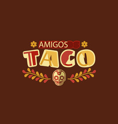 Flat Design Taqueria Logo Template