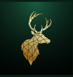 Golden Deer Head In Geometric Style Reindeer