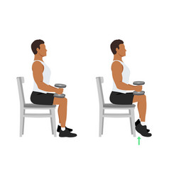 Man Doing Seated Dumbbell Or Chair Calf Raises