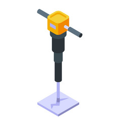 Quarry Drill Icon Isometric Mine Industry