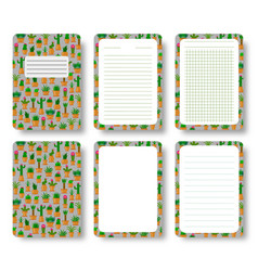 Cactus Succulent Notepad Cover Sheet Grid Page